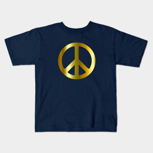 Solid gold World Peace Art Graffiti Activist Kids T-Shirt by PlanetMonkey